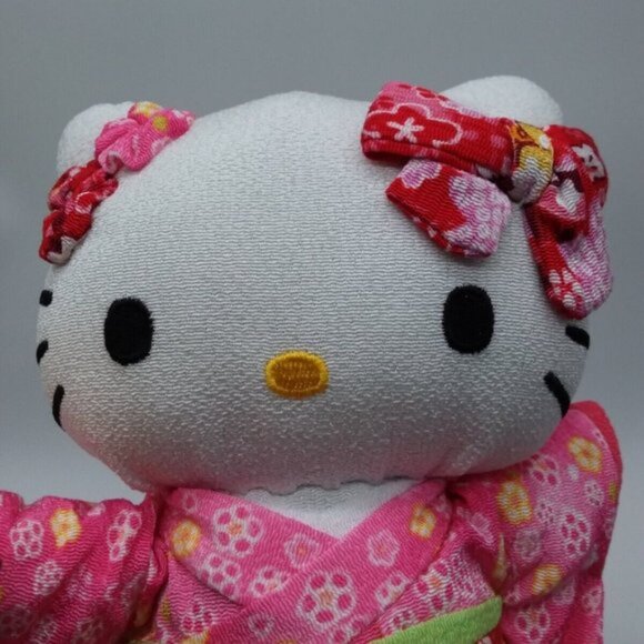 2 Hello Kitty Sanrio Plush Stuffed Toys Ty & Asian Chinese Cat in Kimono… - Picture 7 of 14